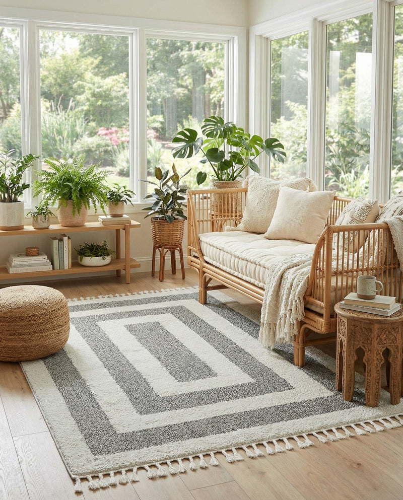 Sahara Chic Collection Area Rug -  Casablanca Rectangle Gray  lifestyle 38
