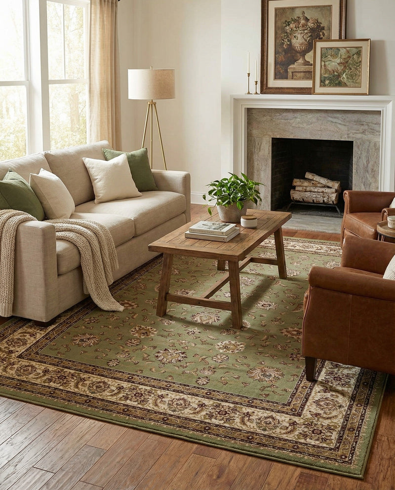 Jaipur Elegance Collection Area Rug -  Nahargarh (Green) Rectangle Green  lifestyle 4