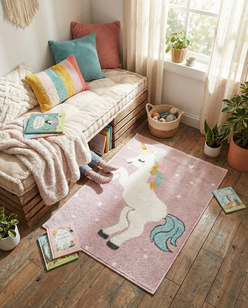 Wonder Tykes Collection Area Rug -  Tangle Rectangle Pink  lifestyle 6