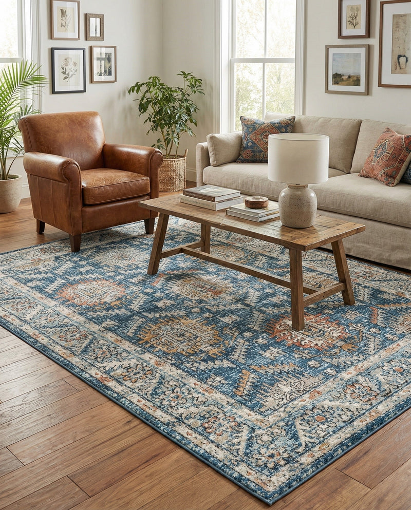 Mykonos Manor Collection Area Rug -  Paros Rectangle Blue  lifestyle 9