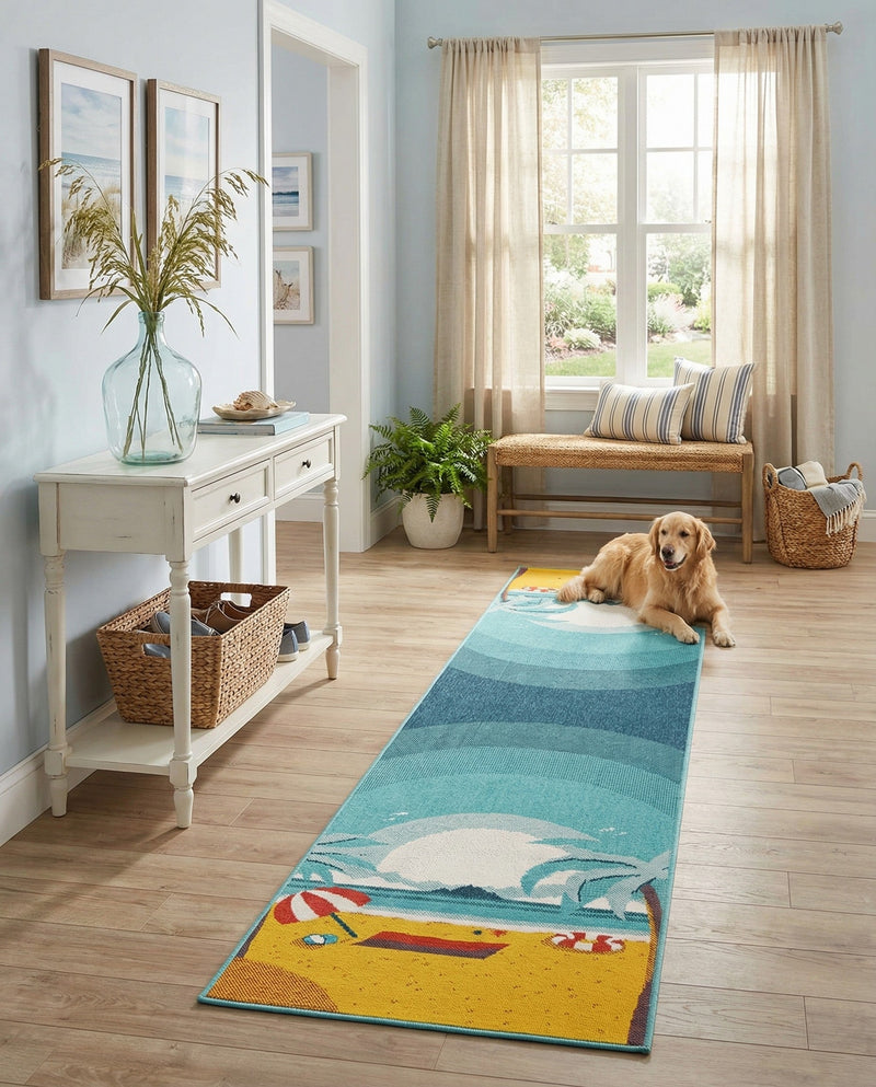 Seaside Haven Rugs Collection Area Rug -  Dockside Runner Multi  lifestyle 68