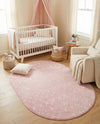 Mediterranean Lattice Collection Area Rug - Santorini (Pink) Oval Pink  lifestyle 55