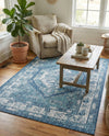 Patio Heritage Collection Area Rug -  Augusta (Blue) Rectangle Blue  lifestyle 28