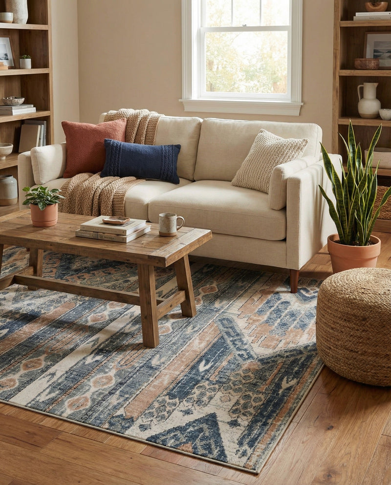 Cascade Range Collection Area Rug - Hood (Navy Blue) Rectangle Navy Blue  lifestyle 29