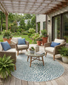 Urban Oasis Rugs Collection Area Rug -  Terrace (Teal) Oval Teal  lifestyle 66