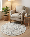 Adriana Terrace Collection Area Rug -  Positano (Ivory) Round Ivory  lifestyle 62