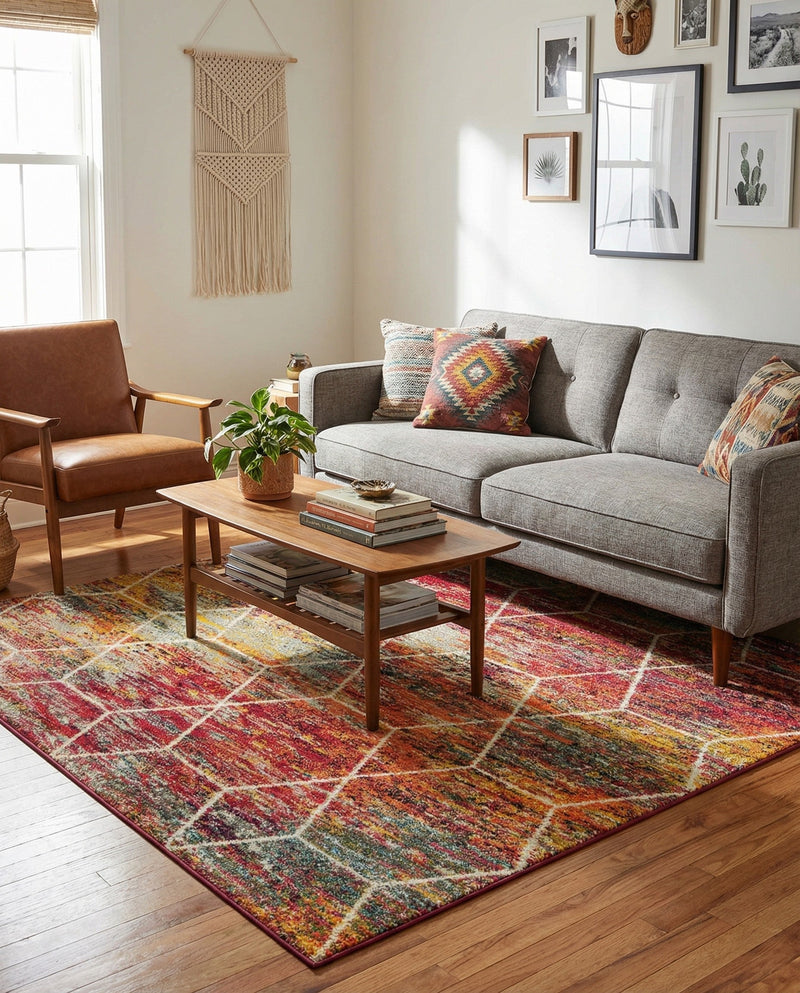 Trellis Mosaic Collection Area Rug - Arborville (Multi) Square Multi  lifestyle 88