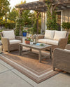 Terrace Fringe Collection Area Rug - Veranda (Brown) Rectangle Brown  lifestyle 15