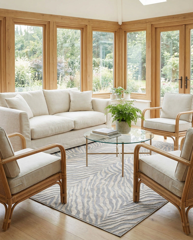 Bloomsbury Elegance Collection Area Rug -  Chelsea Rectangle Gray and Ivory  lifestyle 36