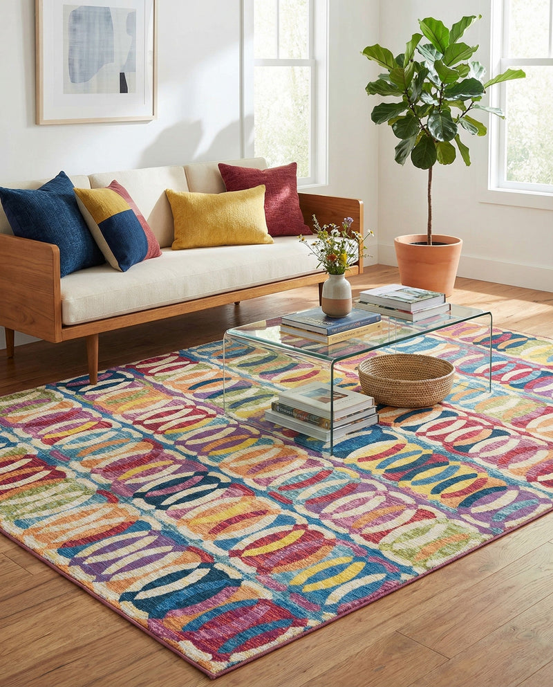 Urban Terrace Collection Area Rug -  Boardwalk Rectangle Multi  lifestyle 16