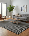 Urban Terrace Collection Area Rug -  Astoria (Black and White) Rectangle Black and White  lifestyle 9
