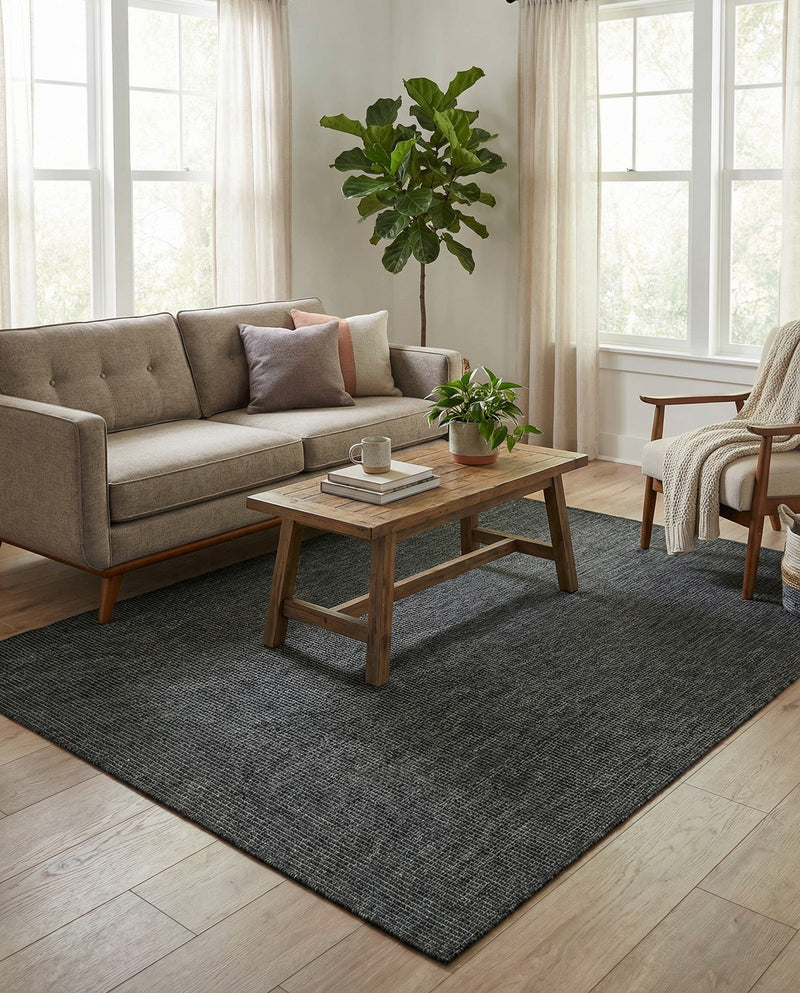 Seaside Serenity Collection Area Rug - Veranda (Black) Rectangle Black  lifestyle 20