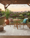 Desert Nomad Terrace Collection Area Rug - Sahara (Gray) Square Gray  lifestyle 51