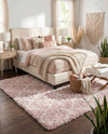 Berber Lattice Shag Collection Area Rug - Atlas (Light Pink) Rectangle Light Pink  lifestyle 3