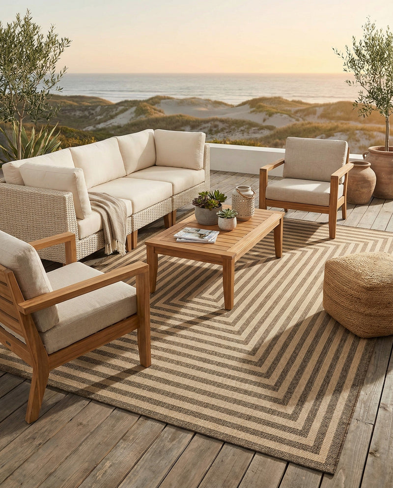 Sahara Sands Collection Area Rug -  Abydos Rectangle Natural and Brown  lifestyle 14