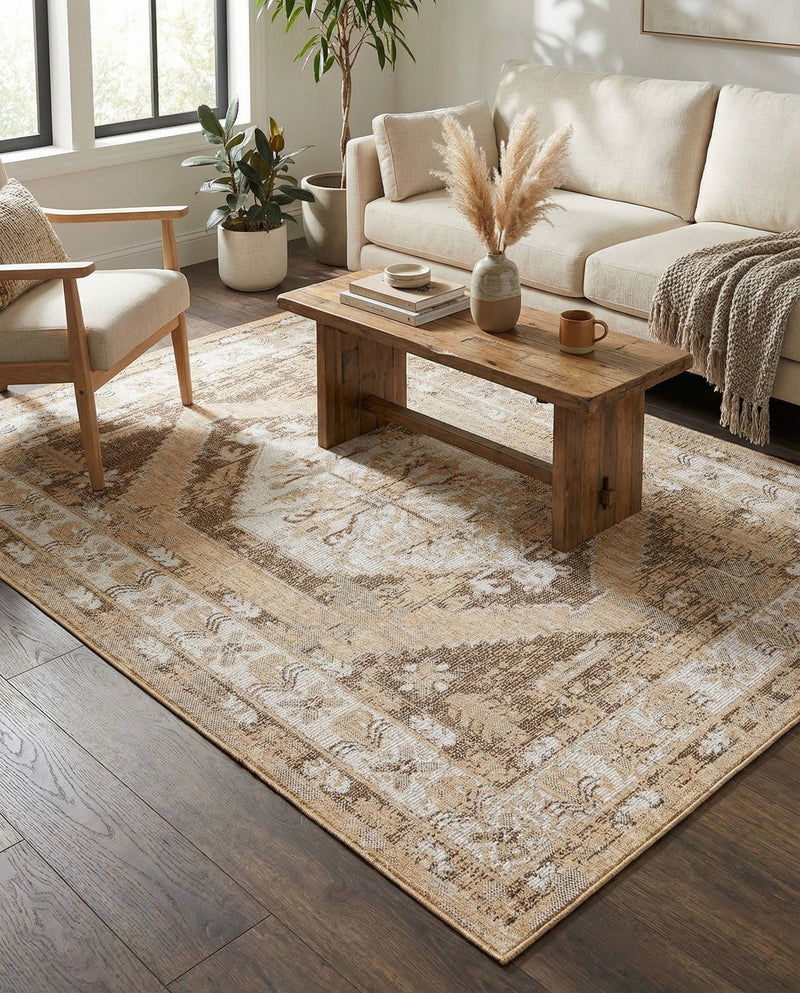 Patio Heritage Collection Area Rug -  Augusta (Natural) Rectangle Natural  lifestyle 21