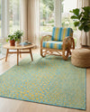 Urban Oasis Rugs Collection Area Rug -  Terrace (Yellow and Aqua) Rectangle Yellow and Aqua  lifestyle 10