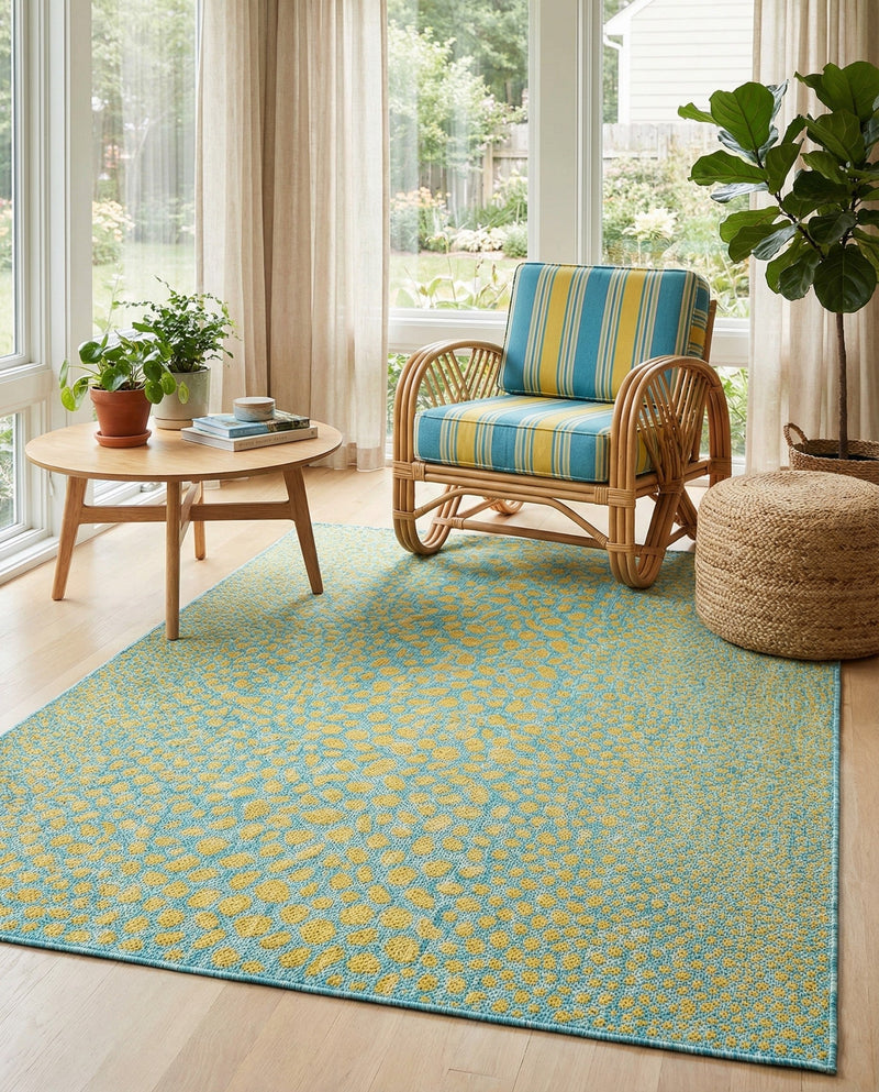 Urban Oasis Rugs Collection Area Rug -  Terrace (Yellow and Aqua) Rectangle Yellow and Aqua  lifestyle 10