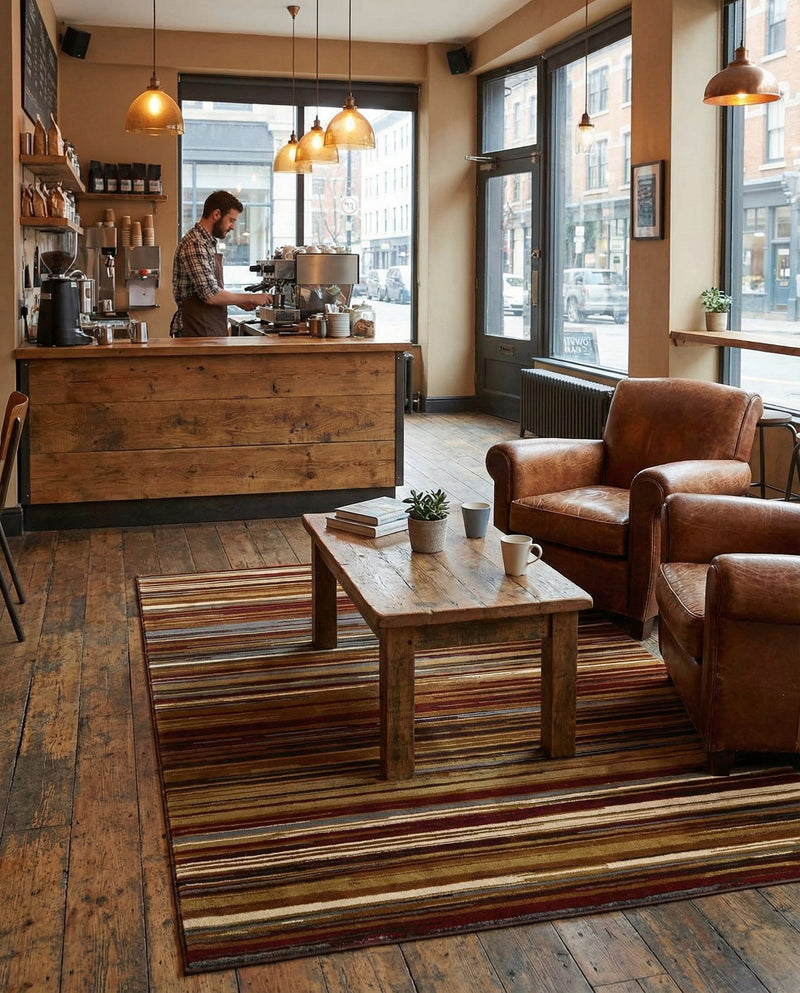 Bistro Lounge Collection Area Rug -  Americano Rectangle Beige  lifestyle 13