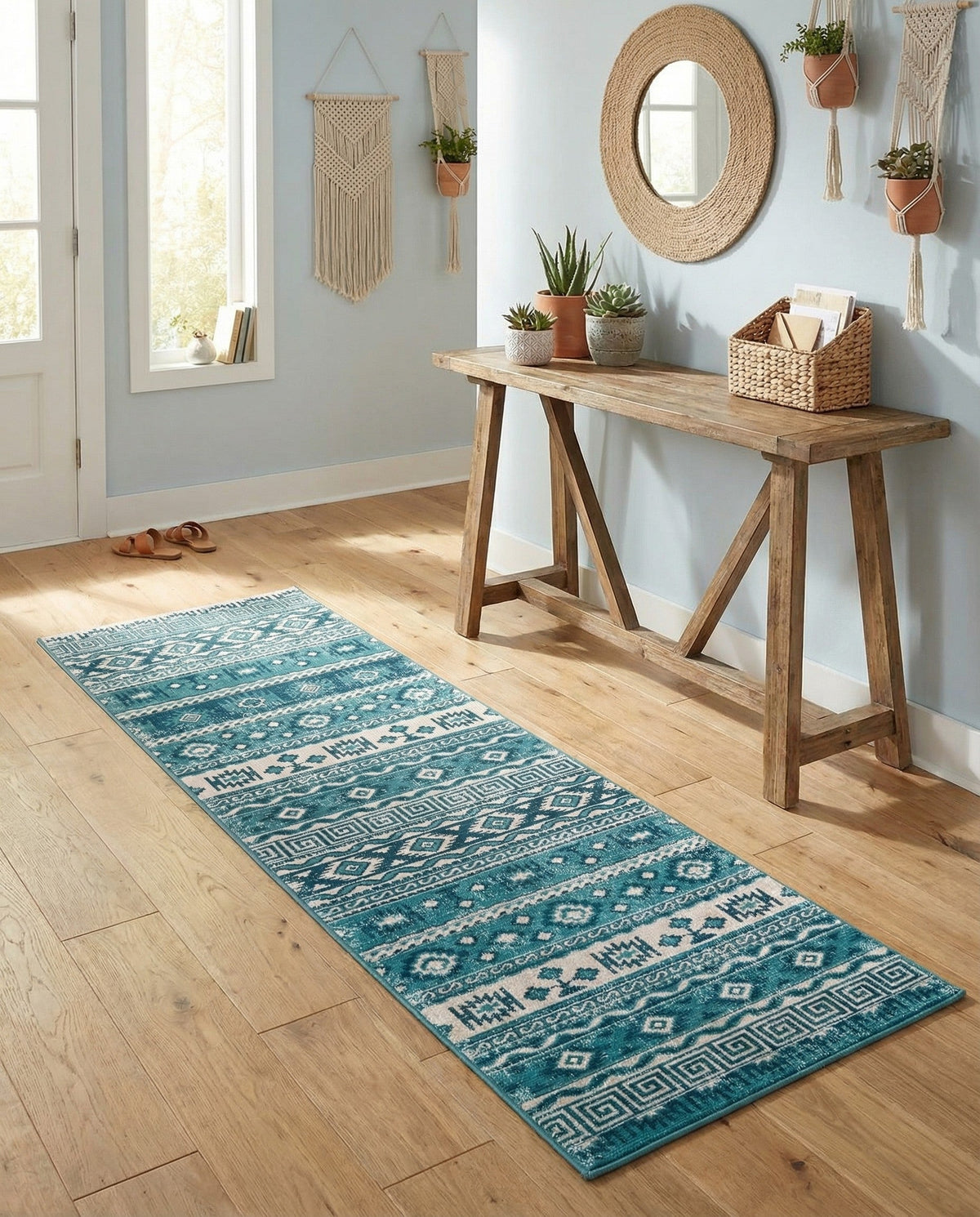 Geneva Terrace Collection Area Rug - Montreux Runner Blue  lifestyle 151