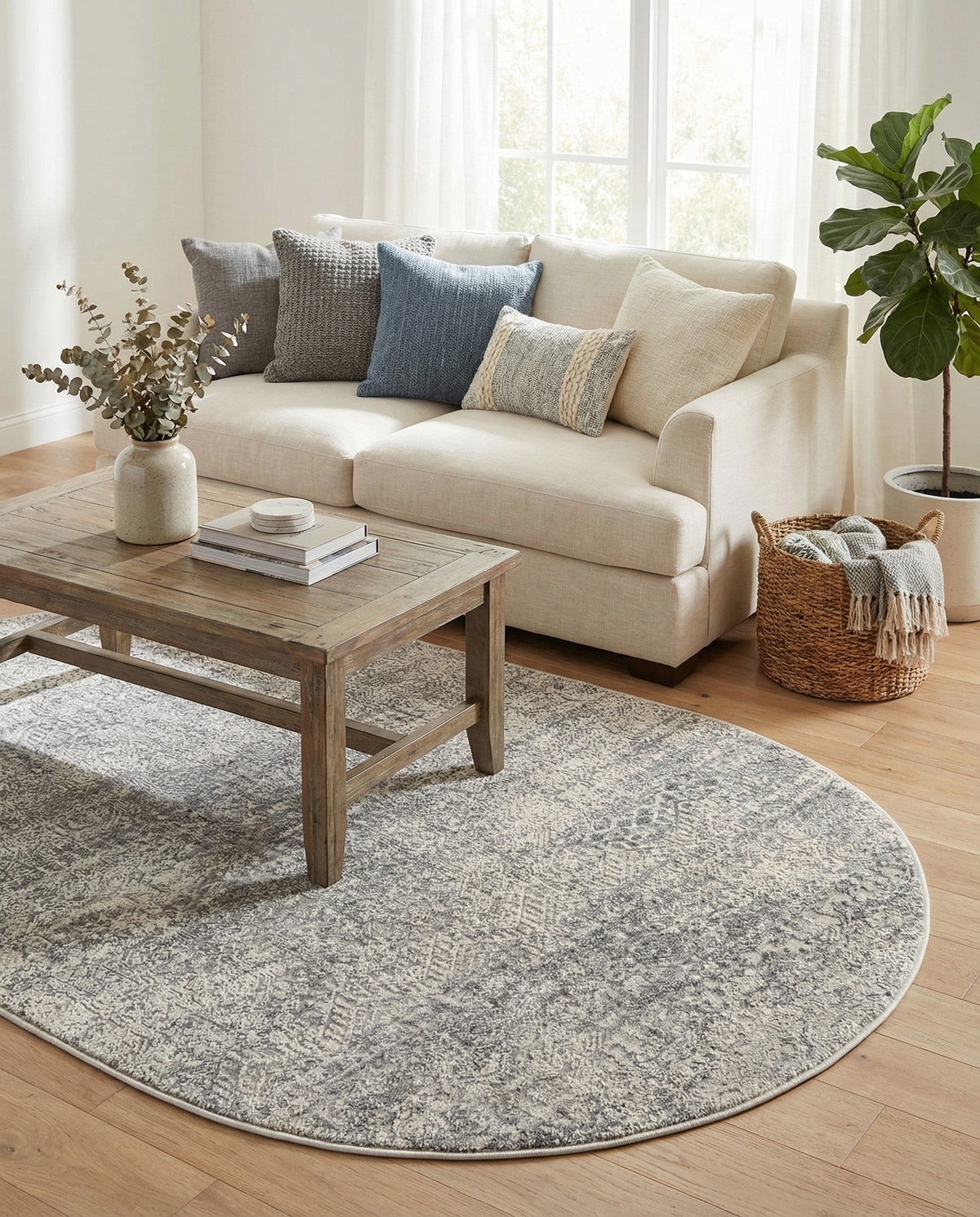 Bloomsbury Elegance Collection Area Rug -  Pimlico Oval Gray  lifestyle 114
