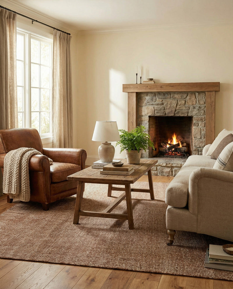 Berkshire Estate Collection Area Rug - Windsor (Cocoa Bean Brown) Rectangle Cocoa Bean Brown  lifestyle 11