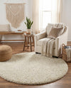 Plush Oasis Collection Area Rug - Serenity (Pure Ivory) Round Pure Ivory  lifestyle 39