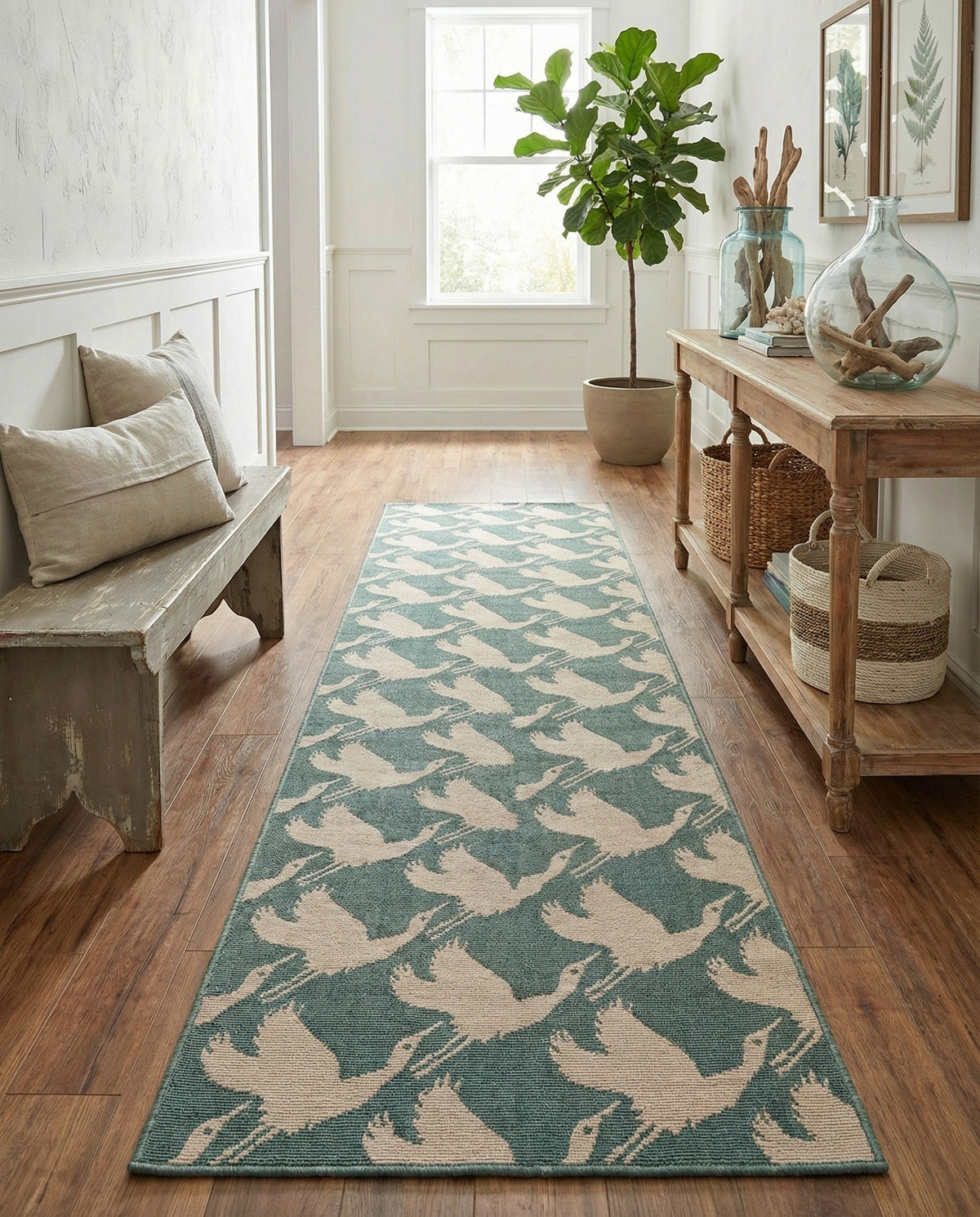 Seaside Haven Rugs Collection Area Rug -  Pelican Runner Stone Blue  lifestyle 43