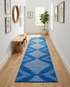 Seychelles Stripes Collection Area Rug - Mahe (Navy Blue) Runner Navy Blue  lifestyle 47