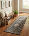 Patio Heritage Collection Area Rug -  Lafayette (Black) Runner Black  lifestyle 53