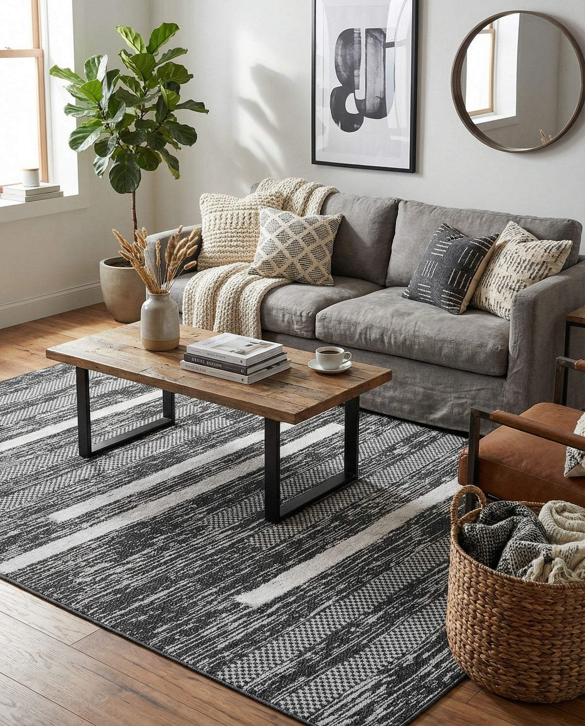 Cathedral Elegance Collection Area Rug - Chapel Rectangle Black  lifestyle 32
