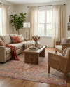 Seville Stripes Collection Area Rug - Cadiz (Brick Red) Rectangle Brick Red  lifestyle 7