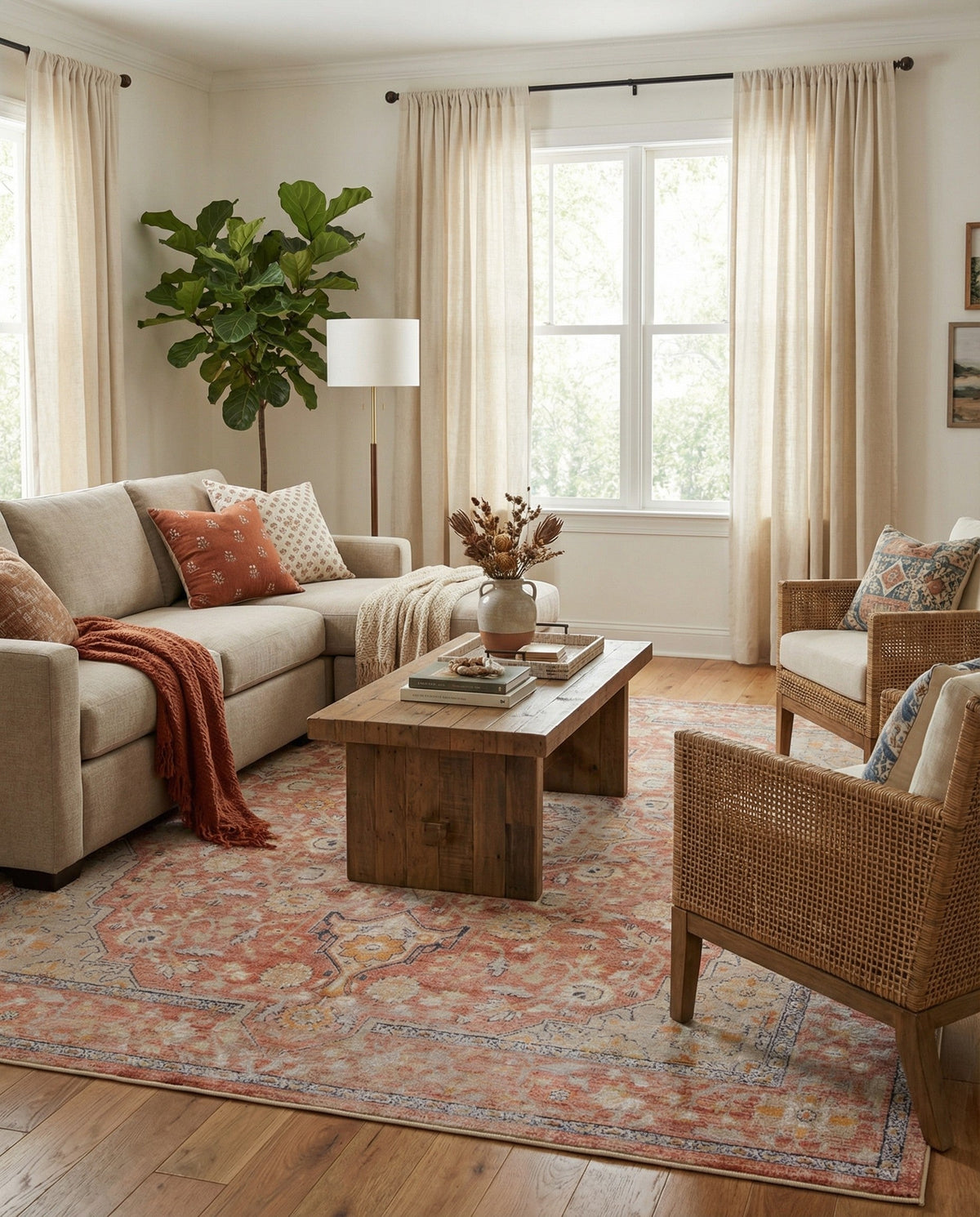 Seville Stripes Collection Area Rug - Cadiz (Brick Red) Rectangle Brick Red  lifestyle 7