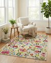 Seaside Blooms Collection Area Rug -  Meadow Rectangle Multi  lifestyle 46