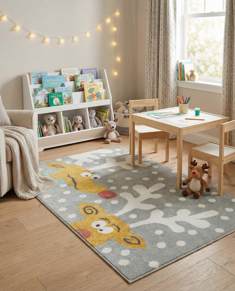 Wonder Tykes Collection Area Rug -  Mystic Rectangle Gray  lifestyle 6