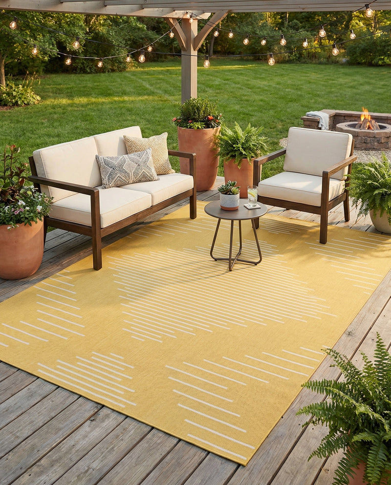 Urban Terrace Collection Area Rug -  Chelsea (Yellow) Rectangle Yellow  lifestyle 24