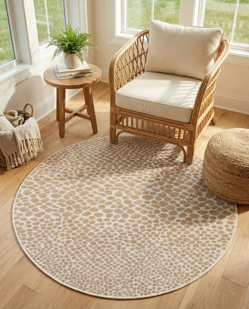 Urban Oasis Rugs Collection Area Rug -  Terrace (Dark Beige) Round Dark Beige  lifestyle 37