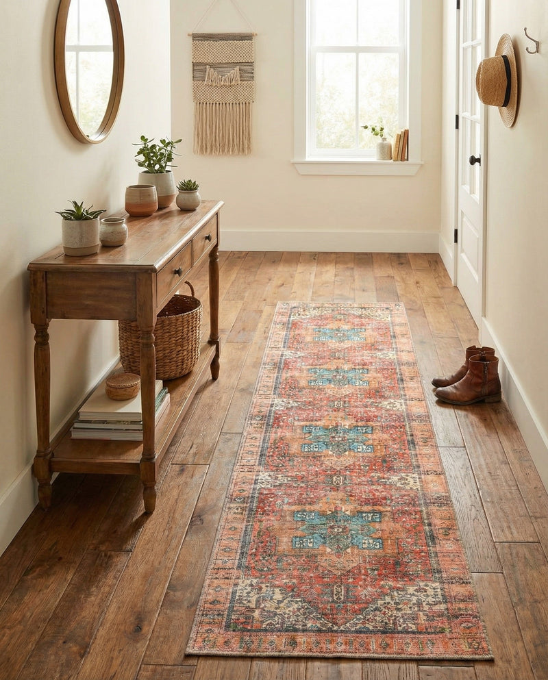 Heritage Elegance Collection Area Rug -  Windsor (Rust Red) Runner Rust Red  lifestyle 80