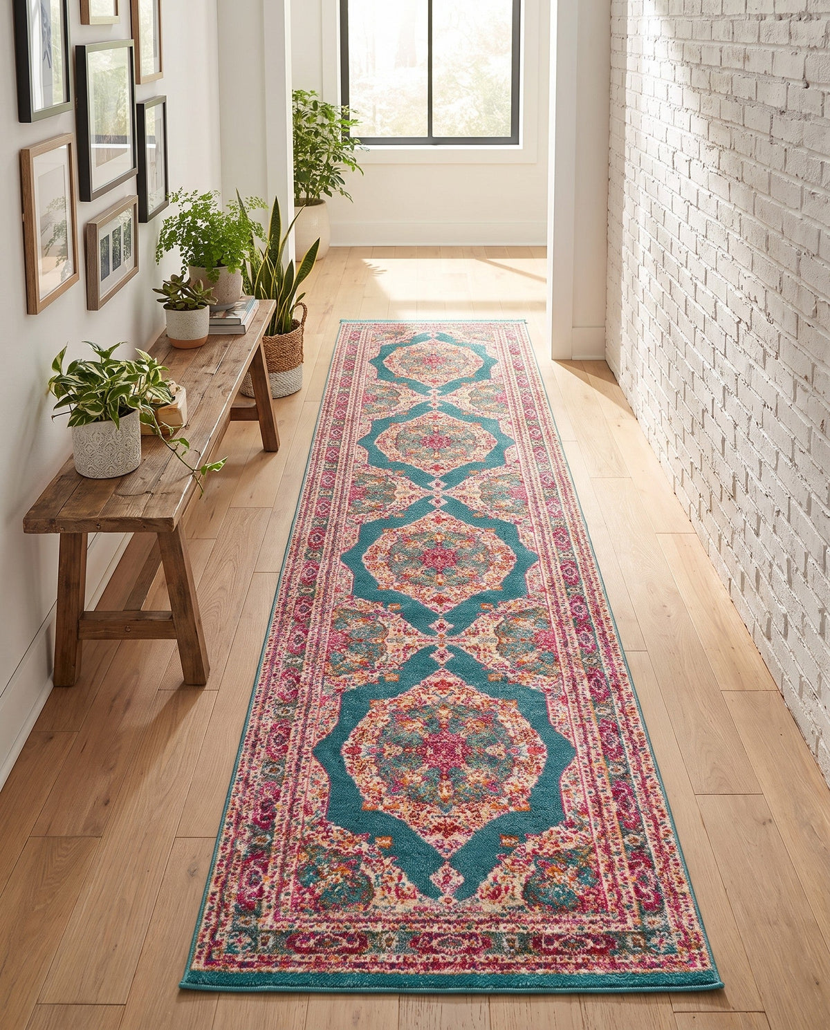 Caribbean Breeze Collection Area Rug -  Windward Runner Turquoise  lifestyle 197