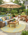 Urban Oasis Rugs Collection Area Rug -  Penthouse (Yellow and Aqua) Oval Yellow and Aqua  lifestyle 40