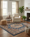 Eden Oasis Collection Area Rug -  Refuge (Blue) Square Blue  lifestyle 57