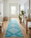 Seychelles Stripes Collection Area Rug - Mahe (Turquoise) Runner Turquoise  lifestyle 23
