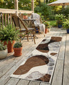 Urban Terrace Collection Area Rug -  Garden Runner Brown and White  lifestyle 59