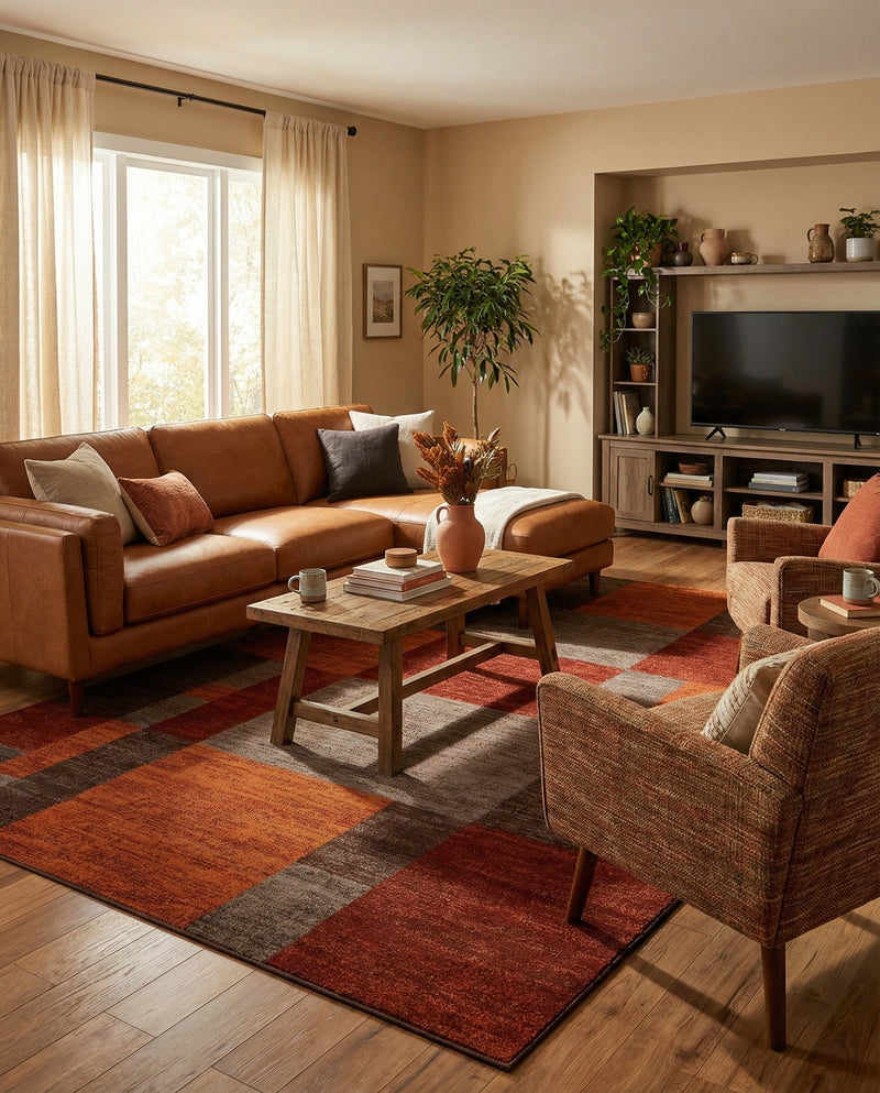 Autumn Meadow Collection Area Rug -  Sycamoreside (Multi) Rectangle Multi  lifestyle 12