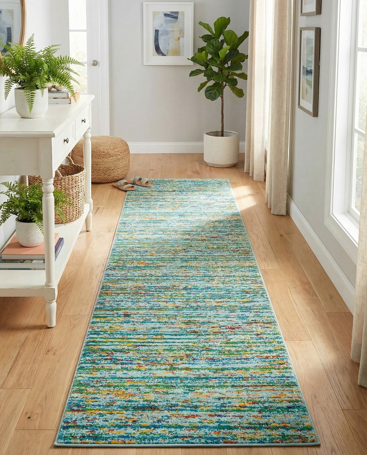 Caribbean Cove Collection Area Rug -  Lucia Runner Aqua  lifestyle 62