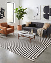 Urban Terrace Collection Area Rug -  Astoria (White and Black) Square White and Black  lifestyle 69