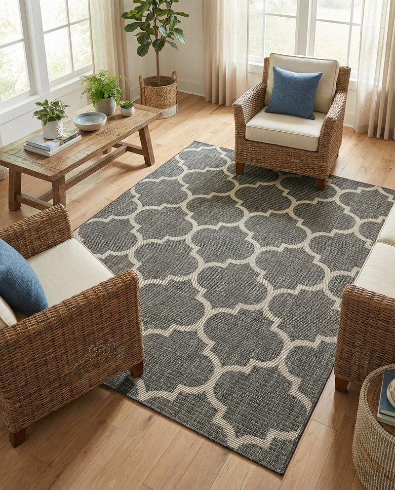 Savannah Pergola Collection Area Rug - Arbor (Black) Rectangle Black  lifestyle 23