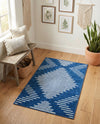 Seychelles Stripes Collection Area Rug - Mahe (Navy Blue) Rectangle Navy Blue  lifestyle 6