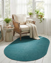 Soho Elegance Collection Area Rug - Chelsea (Turquoise) Oval Turquoise  lifestyle 54
