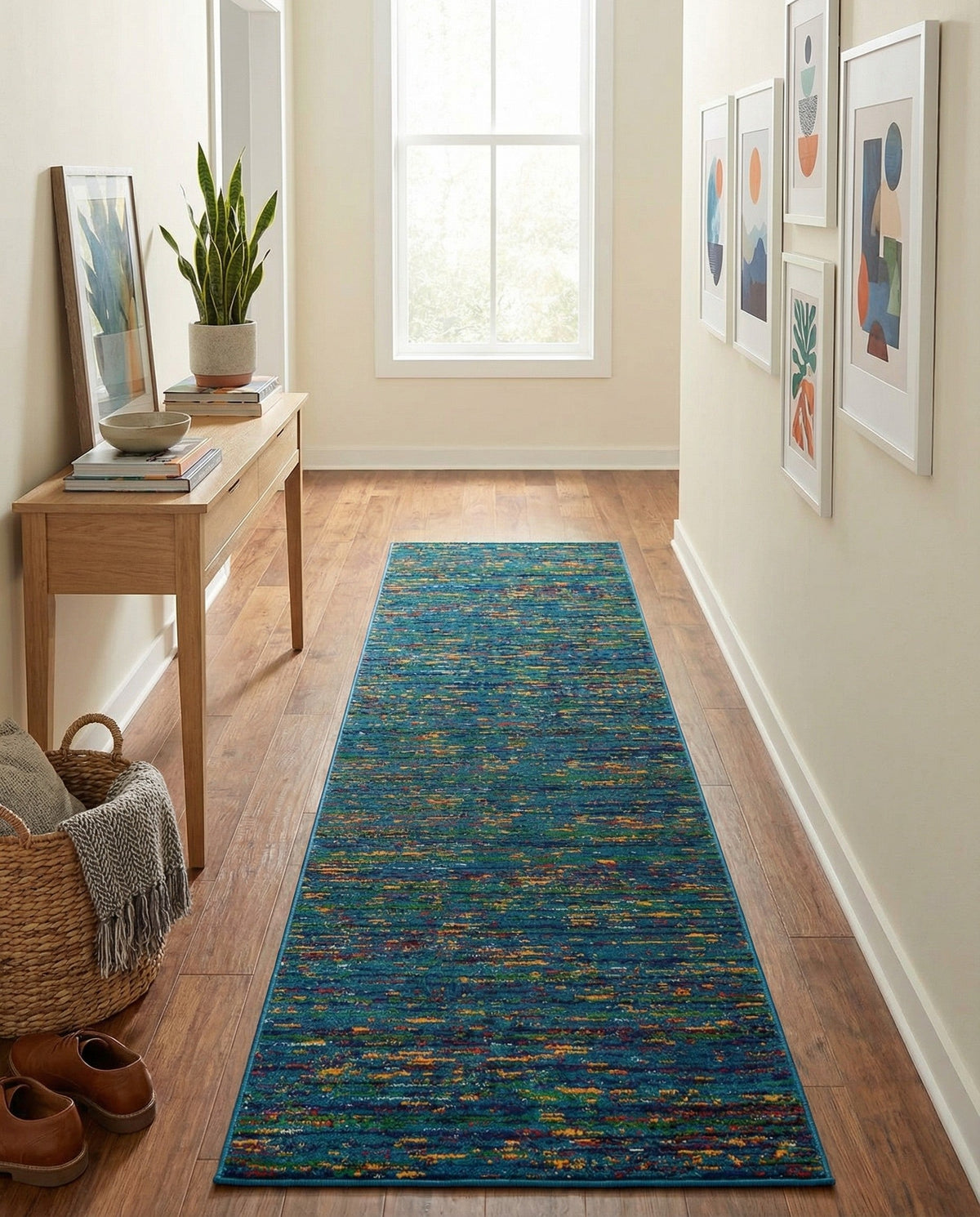 Caribbean Cove Collection Area Rug -  Lucia Runner Navy Blue  lifestyle 70